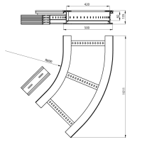 Unex Flachbogen 45° 135x500 R600 aus U23X