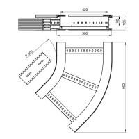 Unex Flachbogen 45° 135x500 R300 aus U23X