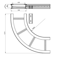 Unex Flachbogen 90° 135x500 R600 aus U23X