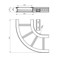 Unex Flachbogen 90° 135x500 R300 aus U23X