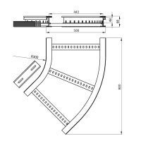 Unex Flachbogen 45° 85x500 R300 aus U23X