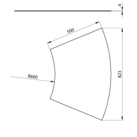 Unex Abdeckung Bogen 45° 500 R600 aus U23X