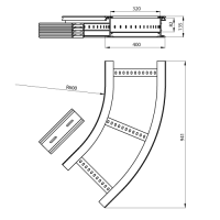 Unex Flachbogen 45° 135x400 R600 aus U23X