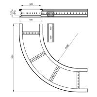 Unex Flachbogen 90° 135x400 R600 aus U23X