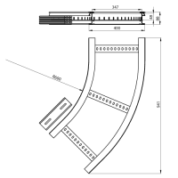 Unex Flachbogen 45° 85x400 R600 aus U23X