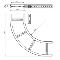 Unex Flachbogen 90° 85x400 R600 aus U23X