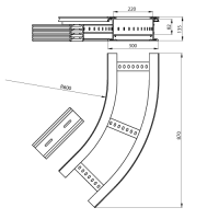 Unex Flachbogen 45° halogenfrei 135x300 R600 aus...