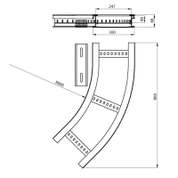 Unex Flachbogen 45° 85x300 R600 aus U23X