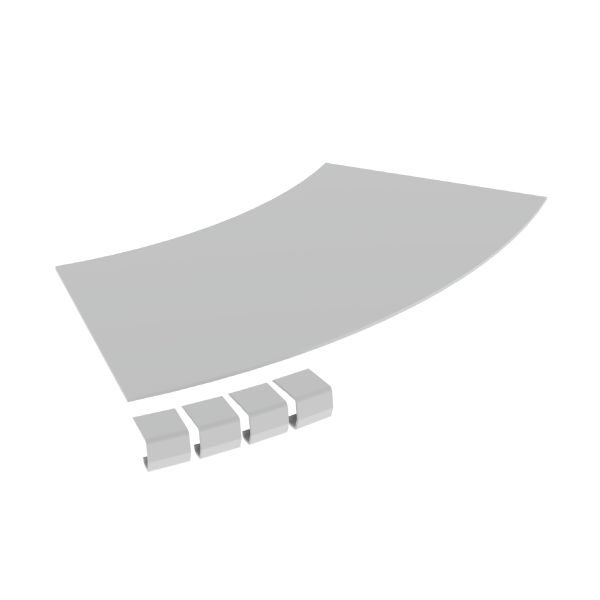 Unex Abdeckung Flachbogen 45º halogenfrei 300 R600 aus U48X