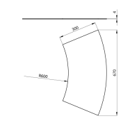 Unex Abdeckung Bogen 45° 300 R600 aus U23X