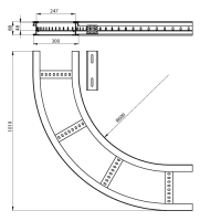 Unex Flachbogen 90° 85x300 R600 aus U23X