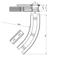 Unex Flachbogen 45° 135x200 R600 aus U23X