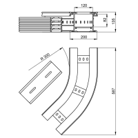 Unex Flachbogen 45° 135x200 R300 aus U23X