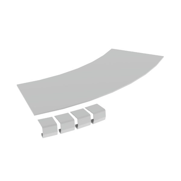 Unex Abdeckung Bogen 45° 200 R600 aus U23X