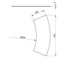 Unex Abdeckung Bogen 45° 200 R600 aus U23X