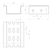 Unex Omega-Profil gelocht 3m aus Epoxy Stahl