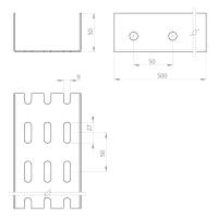 Unex U-Profil gelocht 0,50m aus Epoxy Stahl