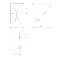 Unex Omega-Steckverbindung gelocht Edelstahl