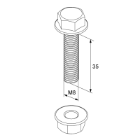Unex Schraube DIN 6921 mit Muttern M8X35 Verzinkung Klasse 6