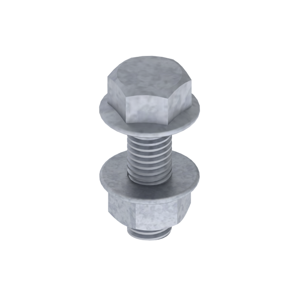 Unex Schraube DIN 6921 mit Muttern M8X25 Verzinkung Klasse 6