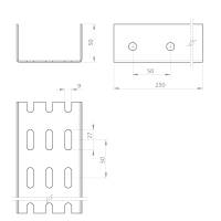 Unex U-Profil gelocht 0,25m Edelstahl