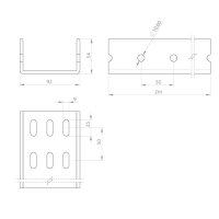 Unex PVC U-Profil gelocht 2m aus U23X
