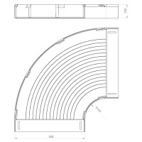 Unex Flachbogen 90° 100X500 aus U23X