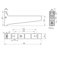 Unex Isolierender Ausleger für Breite 500mm aus U23X