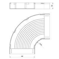 Unex Flachbogen 90° 100X400 aus U23X