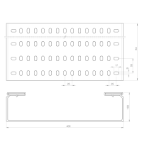 Unex Kabelrinne gelocht 100x400 aus U23X