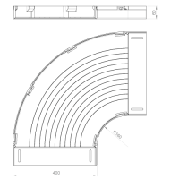 Unex Flachbogen 90° 60X400 aus U23X
