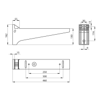 Unex Isolierender Ausleger für Breite 400mm aus U23X