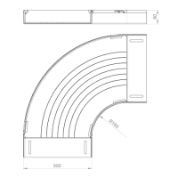 Unex Flachbogen 90° 60X300 aus U23X