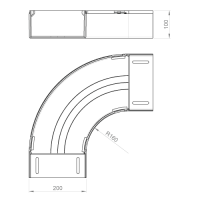 Unex Flachbogen 90° 100X200 aus U23X