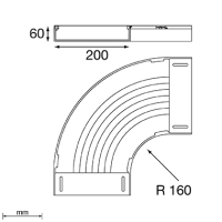 Unex Flachbogen 90° 60x200 aus U48X