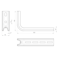 Unex Tragkonsole 200mm aus Epoxy Stahl