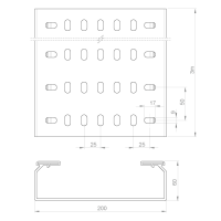 Unex Kabelrinne gelocht 60x200 aus U23X