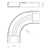 Unex Flachbogen 90° 60x150 aus U23X