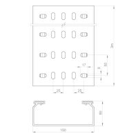 Unex Kabelrinne gelocht 60x150 aus U23X