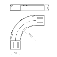 Unex Flachbogen 90° 60x100 aus U23X