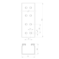 Unex Kabelrinne gelocht 60x75 aus U23X