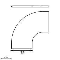 Unex Abdeckung Bogen 90° 75 aus U23X