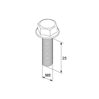 Unex Schrauben DIN 6921 M8x25 Verzinkung Klasse 6