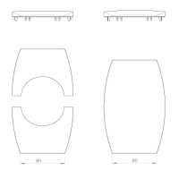 Unex 2 Seiten Abdeckung 80mm aus U24X
