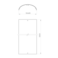 Unex Abdeckung 50x88 Eloxiertes Weißalu. 3 m aus...