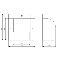 Unex Durchführung gebogen 60x75 aus U24X
