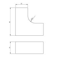 Unex Flachwinkel 35x35 aus U24X