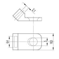 Unex Winkelförm. Befestigungsöse DT blau U62X