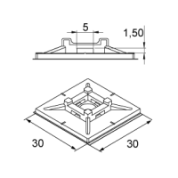 Unex Selbstklebender Befestigungssockel Detektierbar...