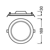 DL SLIM DN155 12W/3000K WT IP20    LEDV